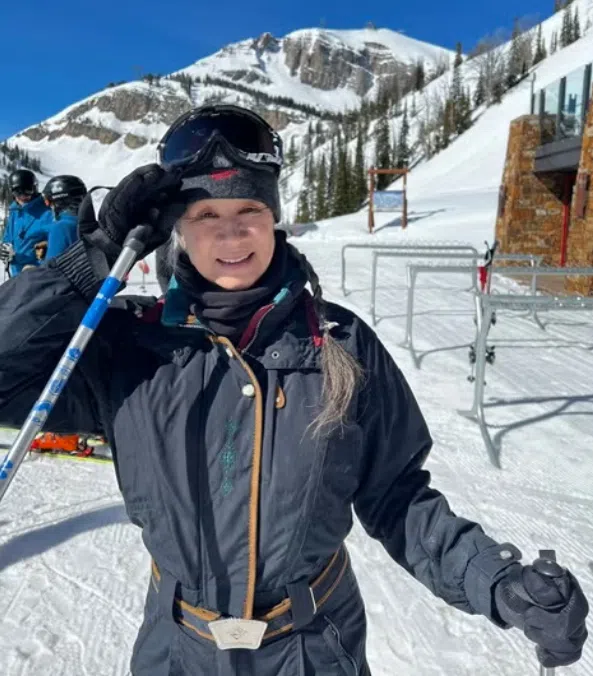 Nanci Lee op de skipiste
